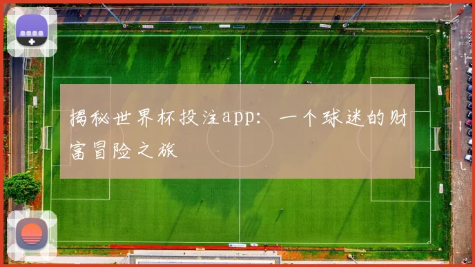 揭秘世界杯投注app:一个球迷的财富冒险之旅